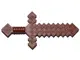 Reddish Brown Minifigure, Weapon Sword Pixelated (Minecraft)