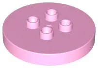 Bright Pink Duplo, Brick Round 4 x 4 Flat Top Thin with 2 x 2 Studs (Table)