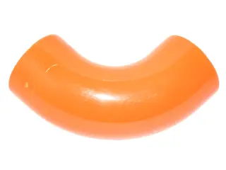 Orange Brick, Round Tube 1 x 1 d. 90 degrees Elbow Macaroni - No Stud - Type 2 - Axle Hole