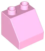 Bright Pink Duplo, Brick 2 x 2 x 1 1/2 Slope 45