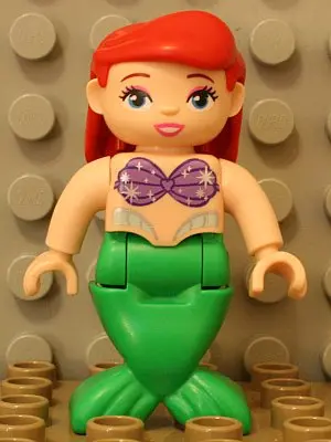 Duplo Figure, Disney Princess, Ariel, Bright Green Tail (Mermaid) (6044057 / 6137858)