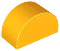 Bright Light Orange Duplo, Brick 2 x 4 x 2 Slope Curved Double