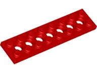 Red Technic, Plate 2 x 8 with 7 Holes