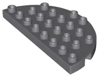 Dark Bluish Gray Duplo, Plate Round Corner 4 x 8 Double