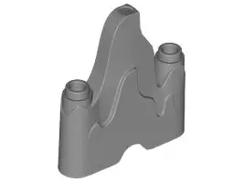 Dark Bluish Gray Wave Rounded 1 x 4 with 2 Studs on Ends (Flame, Rock)