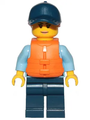 Police - City Officer Female, Bright Light Blue Shirt with Badge and Radio, Dark Blue Legs, Dark Blu