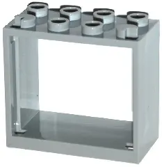 Light Bluish Gray Window 2 x 4 x 3 - Hollow Studs