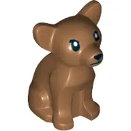 Medium Nougat Dog, Chihuahua with Black Eyes, Eyelashes, Nose and Mouth and White Pupils Pattern