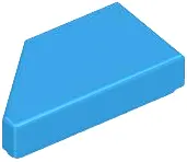Azure Tile, Modified 1 x 2 Wedge Right