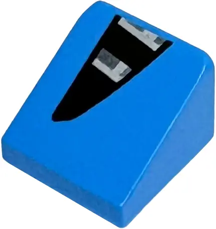 Azure Slope 30 1 x 1 x 2/3 with Black, Dark Silver and Silver Angled Air Vent Pattern Model Left Sid