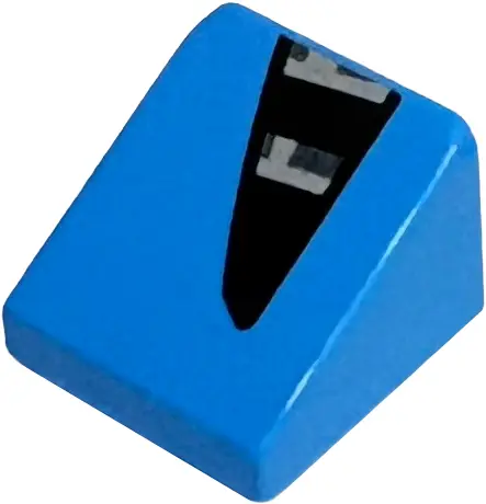 Azure Slope 30 1 x 1 x 2/3 with Black, Dark Silver and Silver Angled Air Vent Pattern Model Right Si