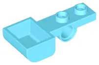 Medium Azure Plate, Modified 1 x 2 with Pin Hole and Bucket (Catapult)