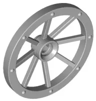 Light Bluish Gray Wheel Wagon Large 33mm D., Hole Notched for Wheels Holder Pin