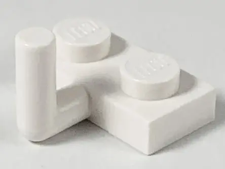 White Plate, Modified 1 x 2 with Bar Arm Up (Undetermined Type)