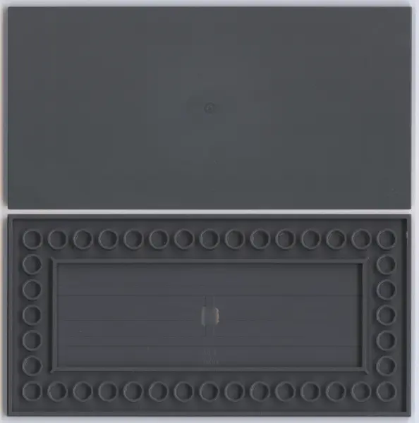 Dark Bluish Gray Tile 8 x 16 with Bottom Tubes on Edges