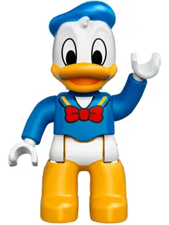 Duplo Figure Lego Ville, Donald Duck, Bright Light Orange Legs, Blue Shirt, Red Bow (6145764 / 62061