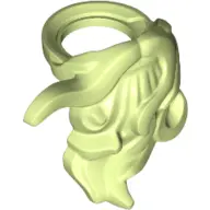 Yellowish Green Minifigure Beard, Long Wavy