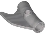 Flat Silver Technic, Pin Connector Round Curved with Fin and Hole