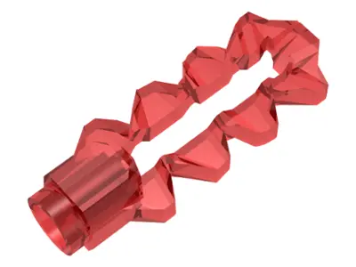 Trans-Red Minifigure, Weapon Sword, Double Blade Serrated with Bar Holder