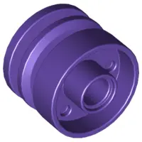 Dark Purple Wheel 18mm D. x 14mm with Pin Hole, Fake Bolts and Shallow Spokes