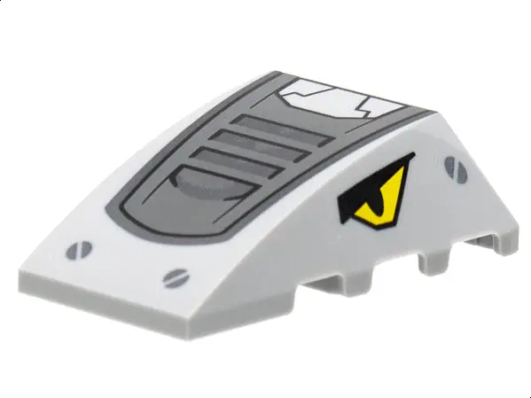 Light Bluish Gray Wedge 4 x 4 Triple Curved No Studs with Dark Bluish Gray and Silver Armor, Screws,