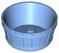 Medium Blue Container, Barrel Half Large with Axle Hole