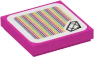 Dark Pink Tile 2 x 2 with Super Mario Scanner Code Hidden Gem Pattern 1 (Sticker) - Set 71401