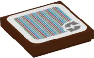 Reddish Brown Tile 2 x 2 with Super Mario Scanner Code 2 Arrows Cycle Pattern (Sticker) - Set 71401