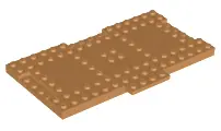 Medium Nougat Brick, Modified 8 x 16 x 2/3 with 1 x 4 Indentations and 1 x 4 Plate