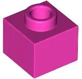 Pink Brick, Modified 1 x 1 x 2/3 with Open Stud
