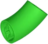Green Brick, Round 2 x 2 D. 45 degrees Elbow (27.7mm Standing Height)