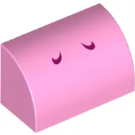 Pink Slope, Curved 1 x 2 with Bottom Stud Holder with 2 Magenta Curved Lines Pattern (Super Mario Pi