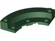 Green Brick, Round Corner 5 x 5 Macaroni with 4 x 4 Round Plate Macaroni