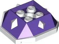 Purple Shell with 4 Recessed Studs and Hole with Molded White Bottom and Spikes Pattern