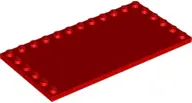 Red Tile, Modified 6 x 12 with Studs on Edges
