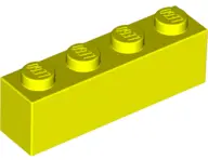 Neon Yellow Brick 1 x 4