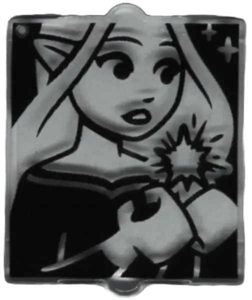 Glass for Window 1 x 2 x 2 Flat Front with Elves Minifigure, Star and Sparkles on Black Background P