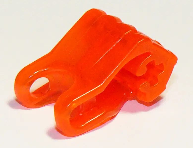 Trans-Neon Orange Hero Factory Fist with Axle Hole - 4 Fingers