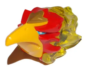 Trans-Yellow Large Figure Head Modified Chima Phoenix with Red Face and Bright Light Orange Beak Pat