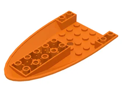 Orange Aircraft Fuselage Forward Bottom Curved 6 x 10 with 3 Holes