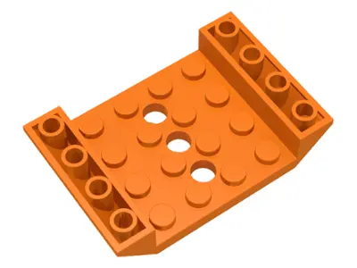 Orange Slope, Inverted 45 6 x 4 Double with 4 x 4 Cutout and 3 Holes
