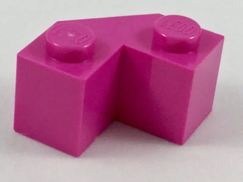 Dark Pink Brick, Modified Facet 2 x 2