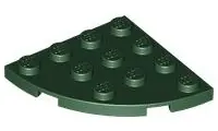 Dark Green Plate, Round Corner 4 x 4