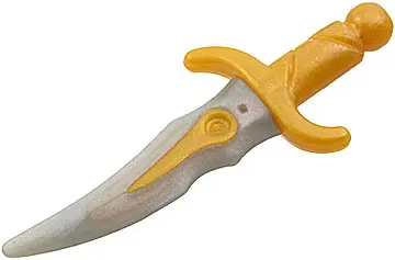 Pearl Gold Minifigure, Weapon Dagger with Pearl Light Gray Blade