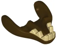 Dark Brown Warg Jaw Lower with Tan Teeth Pattern