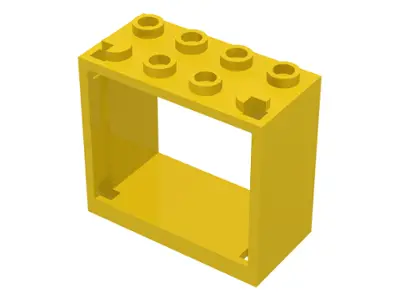 Yellow Window 2 x 4 x 3 - Hollow Studs