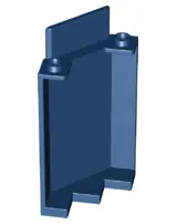 Dark Blue Panel 3 x 3 x 6 Corner Wall without Bottom Indentations