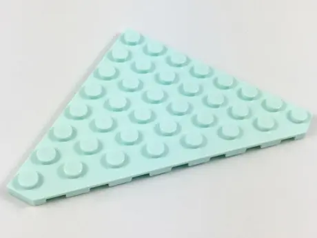 Light Aqua Wedge, Plate 8 x 8 Cut Corner