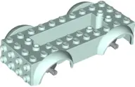 Light Aqua Vehicle, Base 5 x 10 x 2 1/2 with Mudguards and 2 x 6 Recessed Center with 3 Holes with L