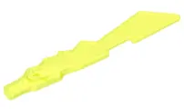 Trans-Neon Green Minifigure, Weapon Sword Blade with Jagged Edges and Bar End